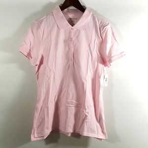 NWT Women's Amazon Essentials Polo Shirt-Sleeve, Light Pink, Size Small
